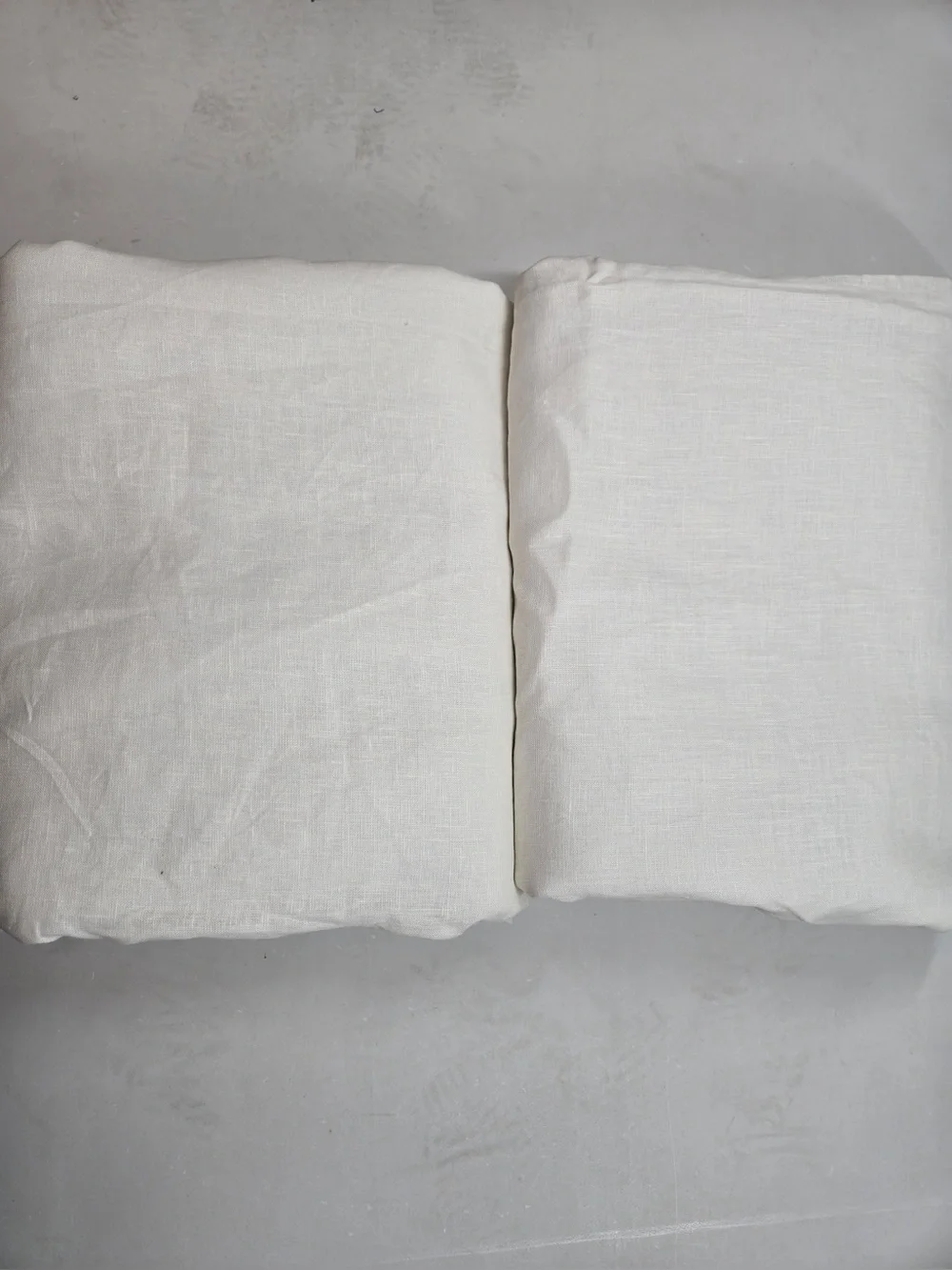 QUINCE Set Of 2 48x84 European Linen True Blackout Curtains Ivory 0291